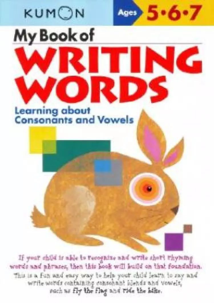My Book Of Writing Words: Consonants Andvowels
