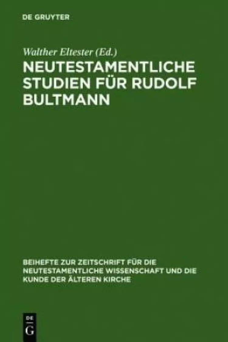 Neutestamentliche Studien Fur Rudolf Bultmann