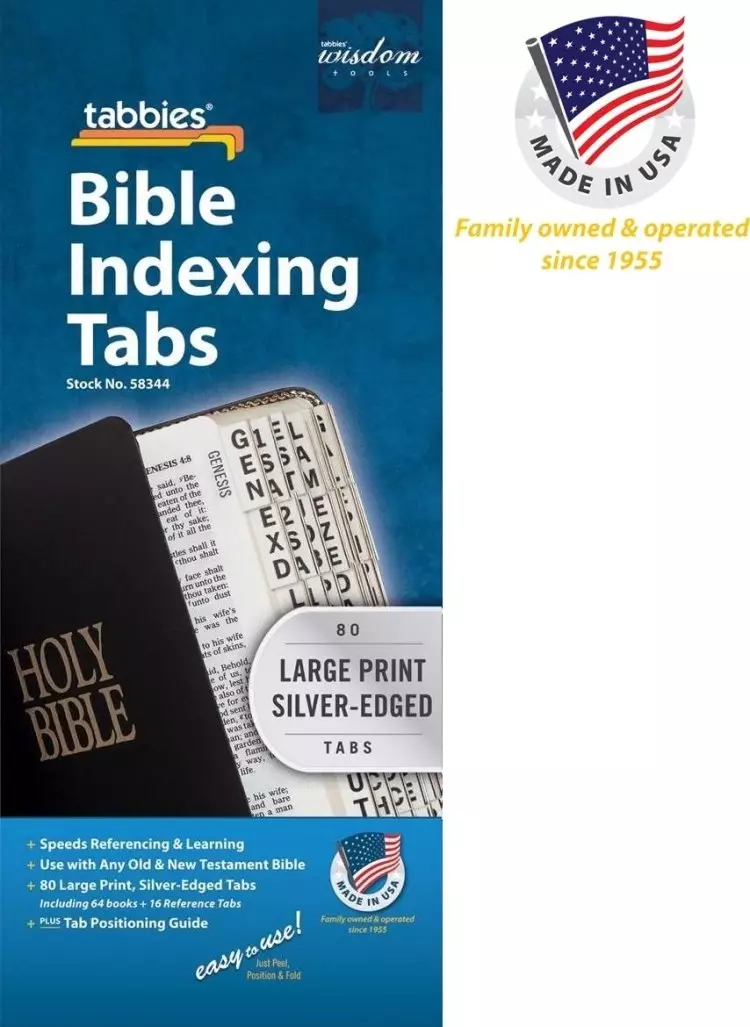 Bible Tab-Protestant-Gp-S: Large Print Silver-Edged Bible Tabs