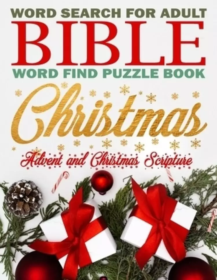 Christmas Word Search, Bible Word Find Puzzle Book for Adults, Advent and Christmas Scripture: Gifts for Christmas, Family Worship