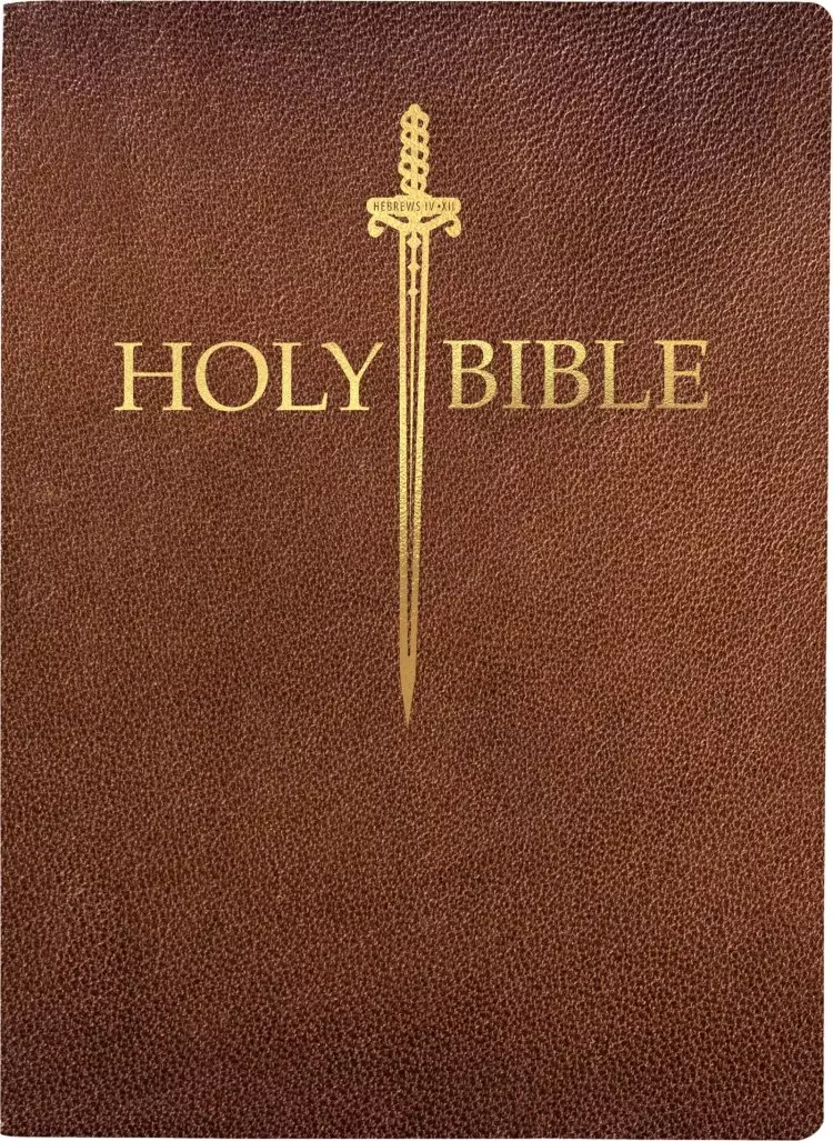 KJV Sword Bible, Large Print, Acorn Bonded Leather, Thumb Index: (Red Letter, Brown, 1611 Version)