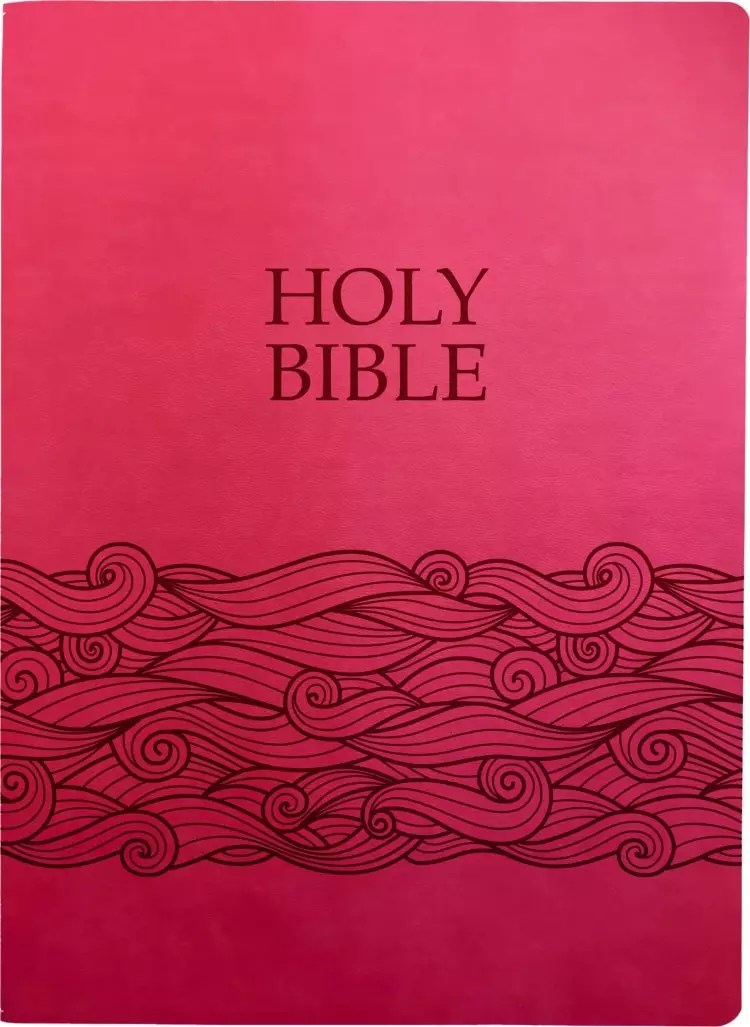 KJV Holy Bible, Wave Design, Large Print, Berry Ultrasoft: (Red Letter, Pink), 1611 Version)