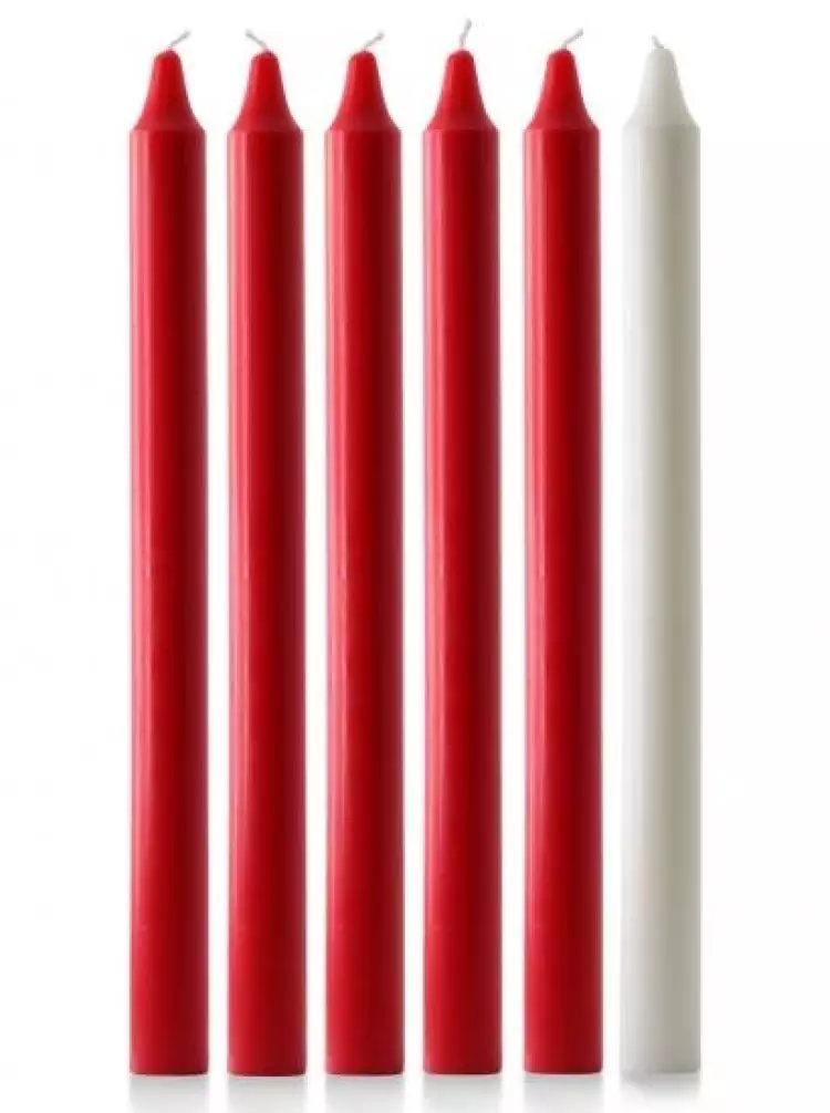 Red & White Advent Candle Set (15" x 1 1/8")
