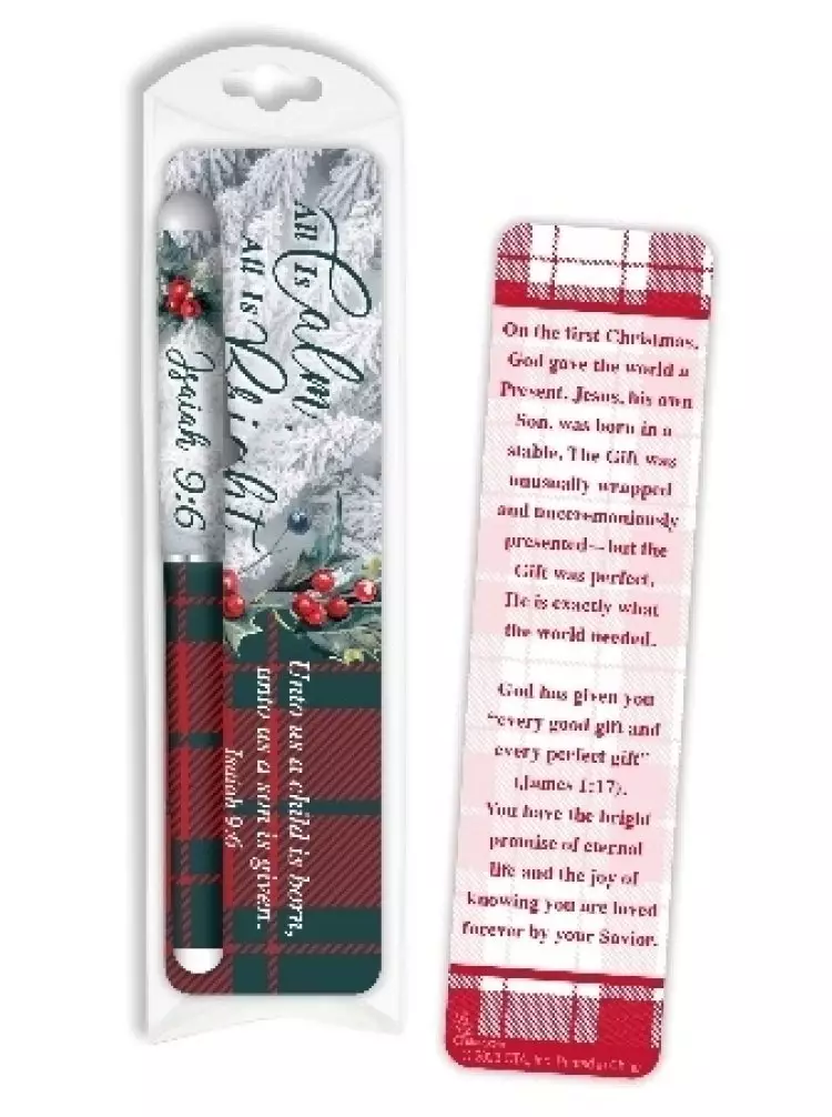 All is Calm All is Bright Bookmark & Pen Gift Set