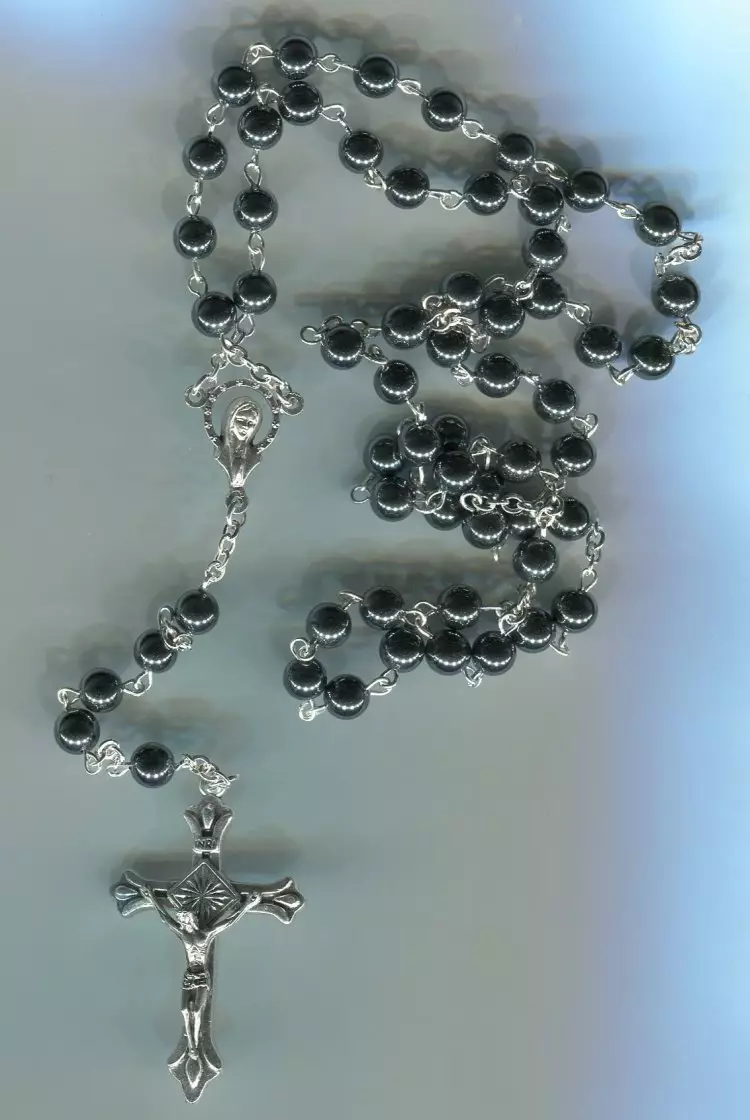 Glass Hematite Rosary