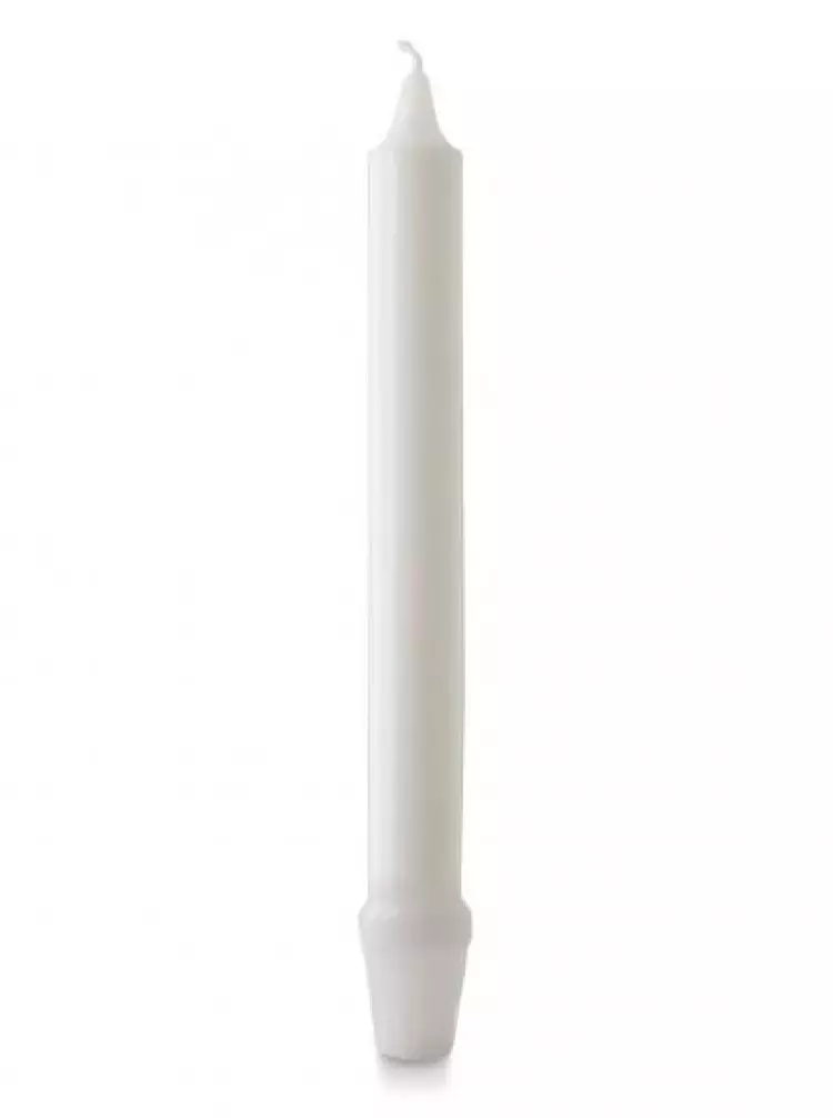 9" Self Fitting Candelabra Candle, White - Pack of 12
