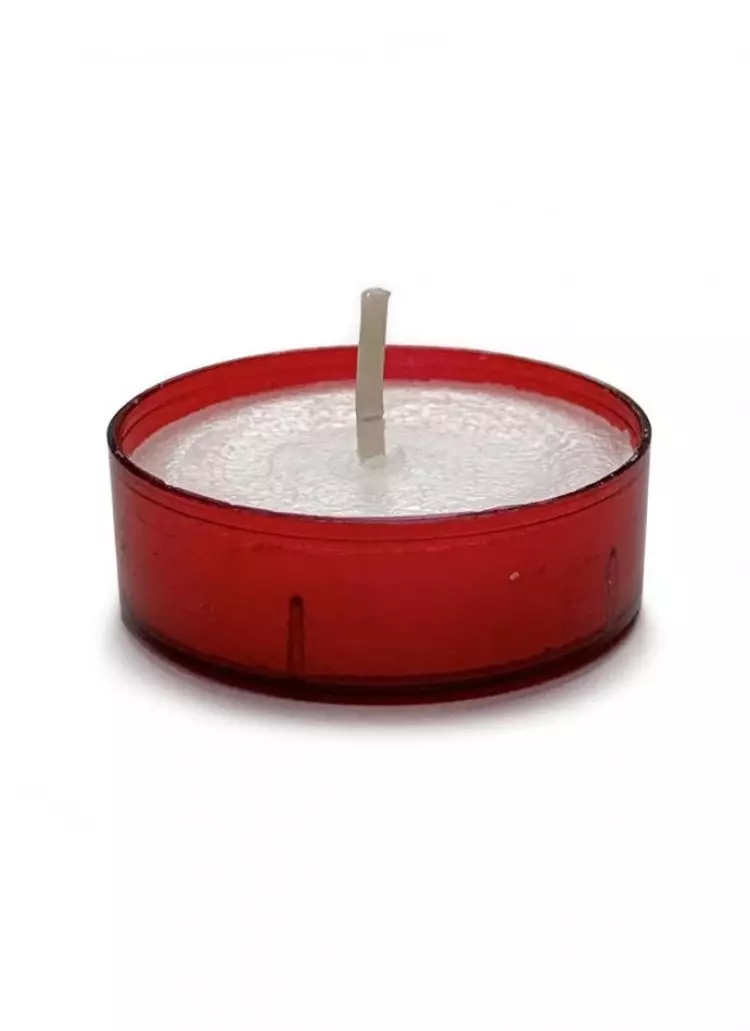 Red Polycarbonate 2hr Tea Lights - Pack of 100