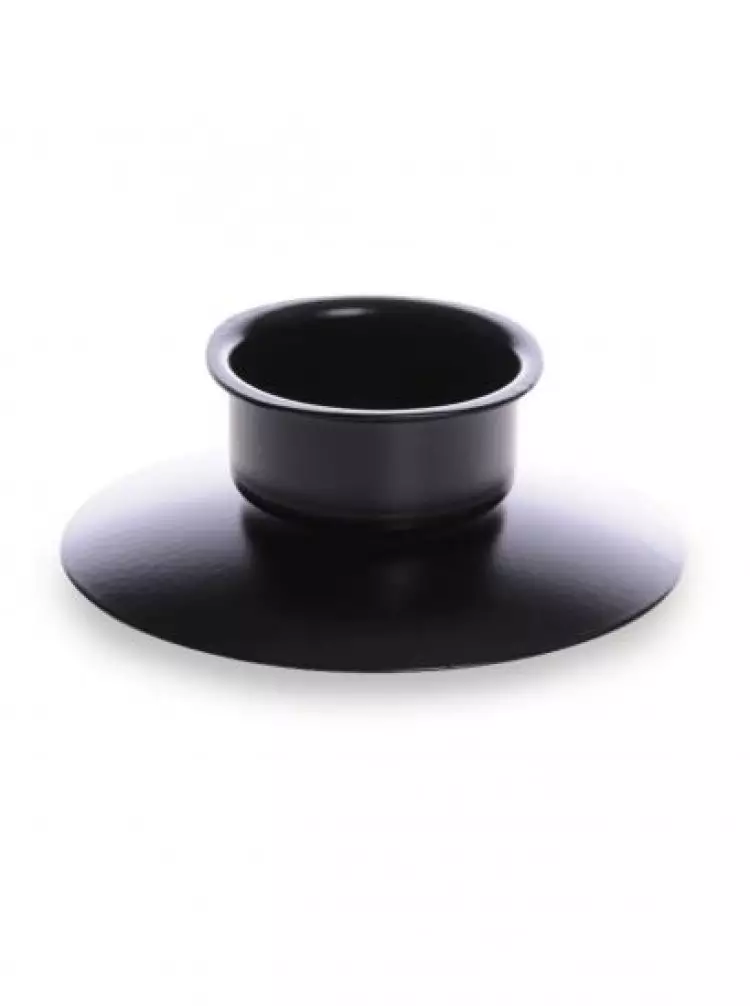 Lipped Black Metal Candle Holder - Single (for 2" Diameter Candles)