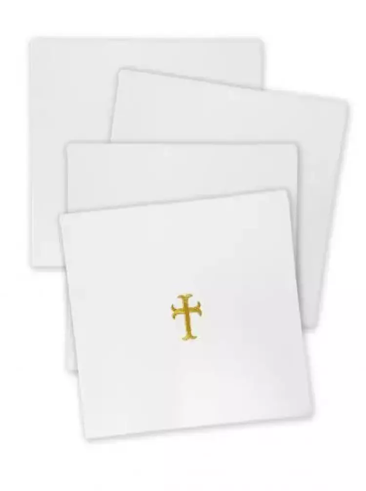 NEW Set of 4 Poly Cotton with Gold Cross
