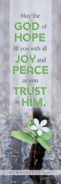 Bookmark-May The God Of Hope Fill You With All Joy... (Romans 15:13 NIV) (Pack Of 25)