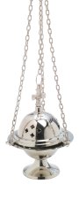 Nickel Plated Thurible with Cross H 11 cm