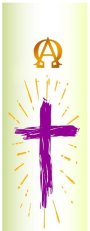 Candle Sticker - Purple Rustic Cross (Without Year)