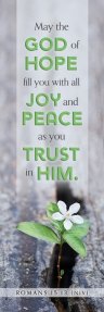 Bookmark-May The God Of Hope Fill You With All Joy... (Romans 15:13 NIV) (Pack Of 25)