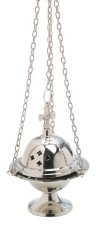Nickel Plated Thurible with Cross H 11 cm