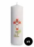 6" x 2" White First Communion/Confirmation Candle - Pack of 4