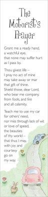 Bookmarks - The Motorists Prayer Pack of 10 Individual Design