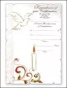 Dove and Candle Symbolic Confirmation Certificate