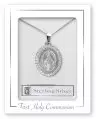 Miraculous Medal Sterling Silver Communion Necklet