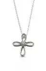 Silver Loop Cross Pendant with CZ Centre