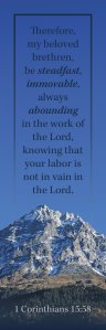 Inspirational Bookmark: Be Steadfast (Package of 25)