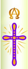 Candle Sticker - Purple Cross On Sparkle Background (Without Year)