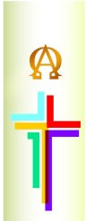 Small Candle Sticker - Colour Line Abstract Cross (Without Year)