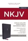 NKJV, Single-Column Wide-Margin Reference Bible, Cloth over Board, Blue, Red Letter, Comfort Print