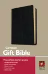 NLT Compact, Bible, Black, Bonded Leather, Gilt Edge, Ribbon Marker, Presentation Page, Sewn Binding