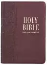 KJV Bible Compact LP Faux Leather, Medium Brown