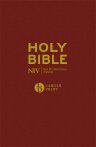 NIV Pew Bible, Burgundy, Hardback, Larger Print, Anglicised, Maps, Reading Plan, Helpful Bible Passages