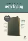 NLT Personal Size Giant Print Bible, Filament-Enabled Edition (Genuine Leather, Olive Green, Red Letter)