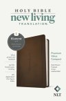 NLT Premium Value Compact Bible, Filament-Enabled Edition (LeatherLike, Dark Brown Framed Cross)