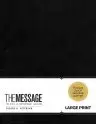 The Message Bible Large Print, Bible, Black, Leather,  Maps, Charts, Timelines, Section Introductions, Ribbon Marker, Gilt Edges