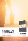 The Message Bible, Slimline, Bible, Grey, Imitation Leather, Paraphrase, Maps, Charts, Timelines, Ribbon Marker