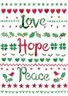 Love, Hope, Peace Christian Christmas Cards Pack of 6