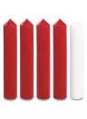 Red and White Advent Candle Set (8" x 2")