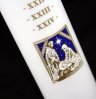 30.5 x 5 cm Large White Advent Candle with Nativity Design - Single
