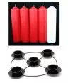 Red & White Advent Candle Set (2