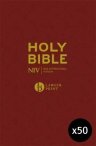 NIV Larger Print Burgundy Bible - Pack of 50