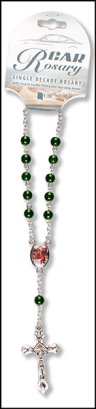Green Single Decade Car Rosary