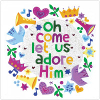 Oh Come Let Us Adore Him Christmas Cards