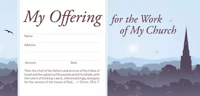 Offering Envelope-My Offering For Work Of Church (1 Chronicles 29:6-7) (Pack Of 52)