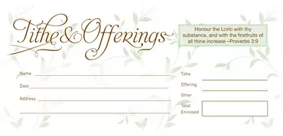 Offering Envelope-Tithes & Offerings (Proverbs 3:9) (Bill-Size) (Pack Of 52)
