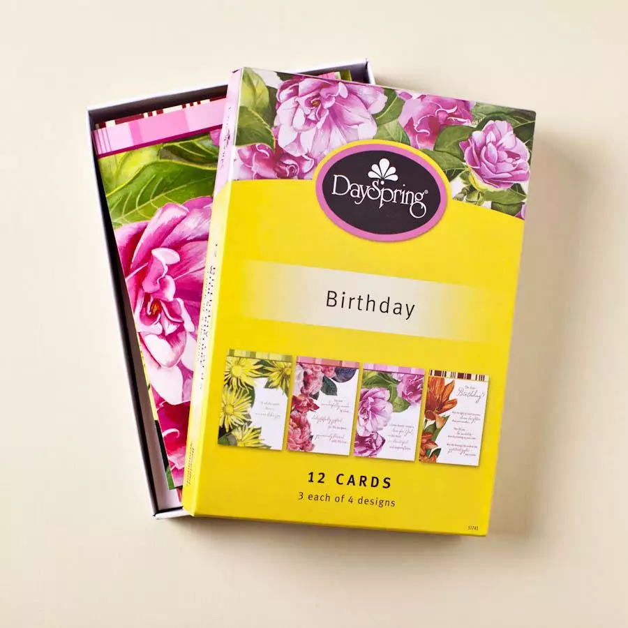 Birthday - Beautiful Sentiments - 12 Boxed Cards