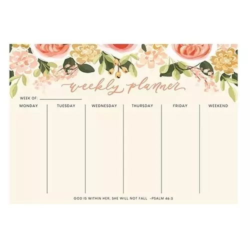 Weekly Planner Pad-Psalm 46:5 (10" x 7")
