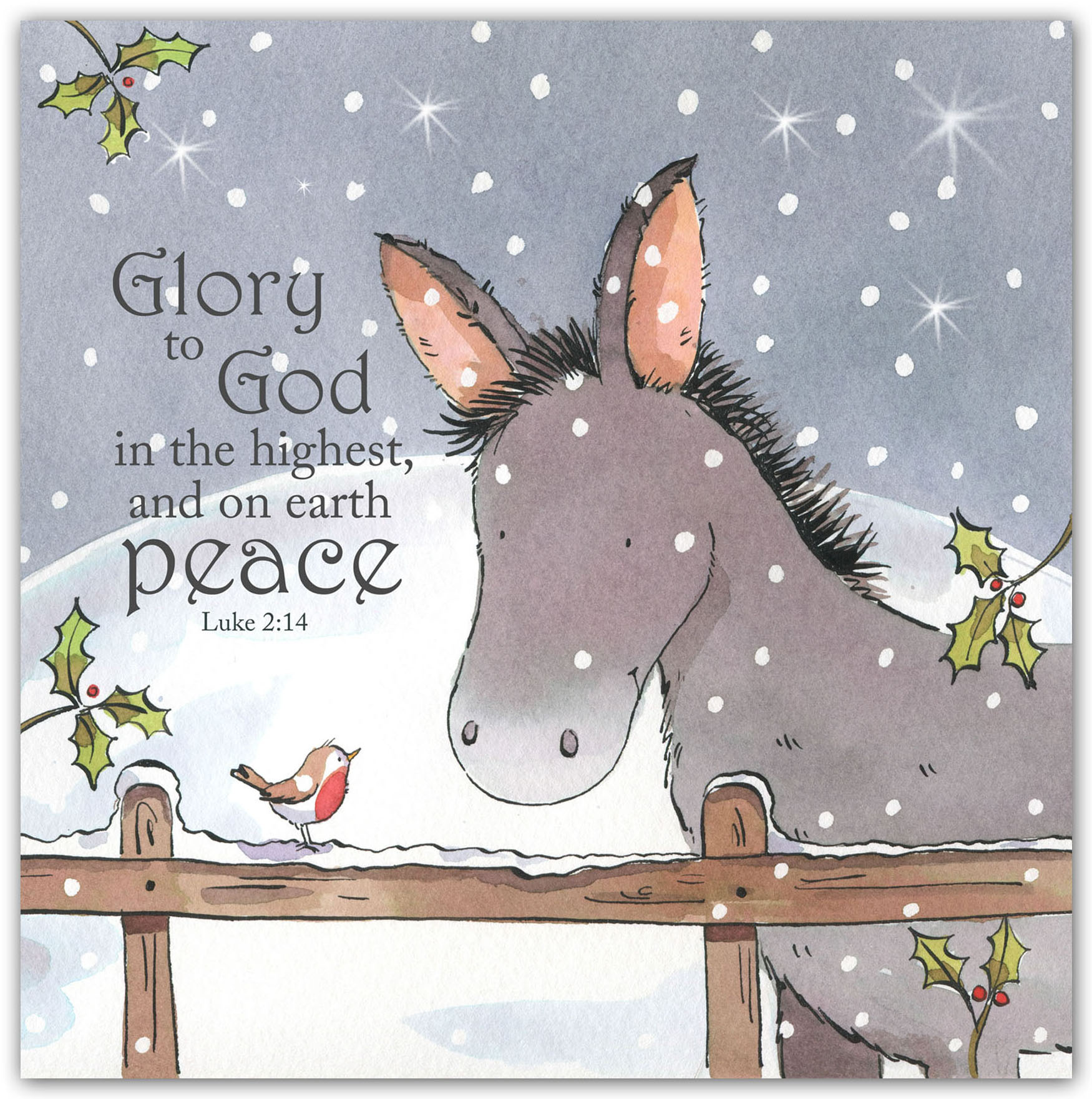 Little Donkey Christmas Cards Pack of 5 0604565252913 Fast Delivery