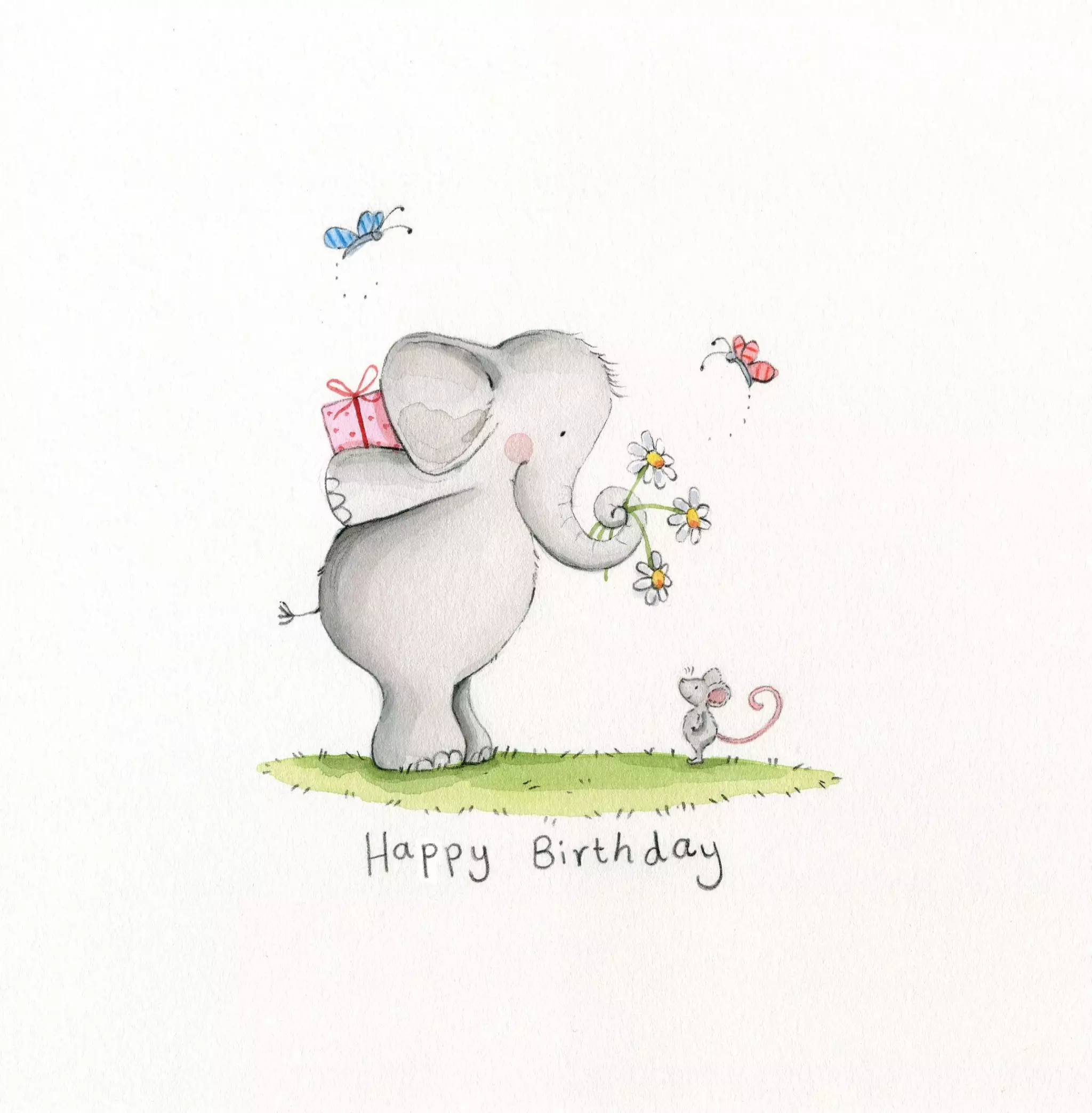 Elephant and Mouse Birthday Single Card