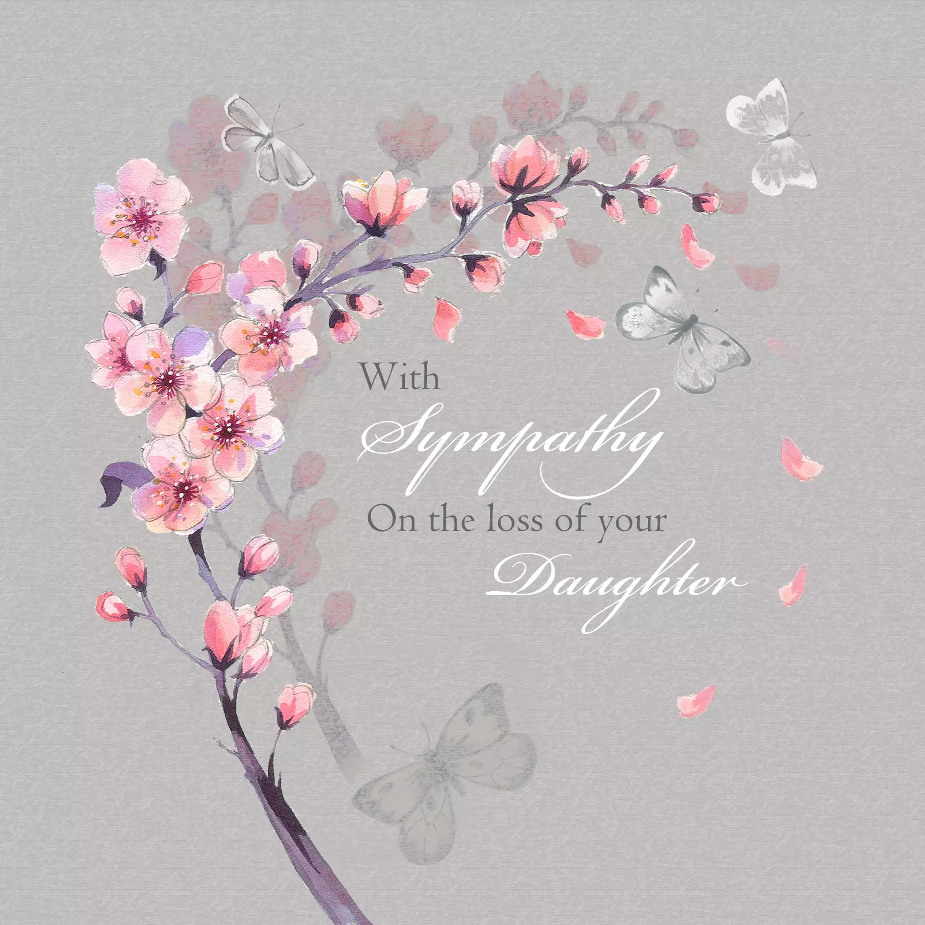 Falling Blossom Daughter Sympathy Single Card