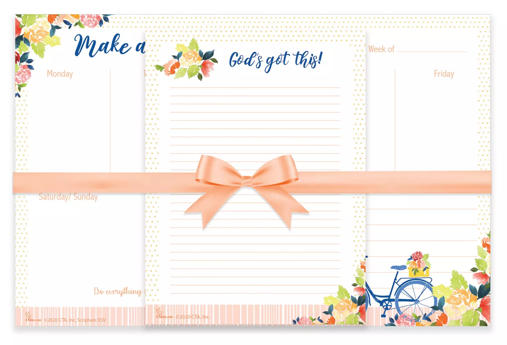Desktop Planner/Mouse Pad & Notebook Gift Set-Making A Difference (Col 3:17 ESV)