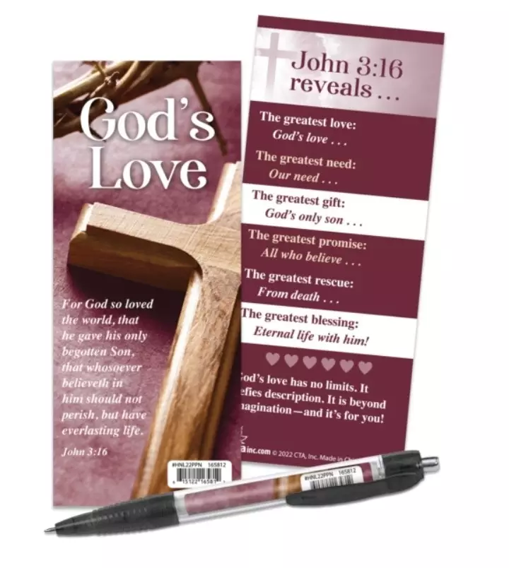 Pen-Gods Love John 3:16 w/Pull-Out Banner